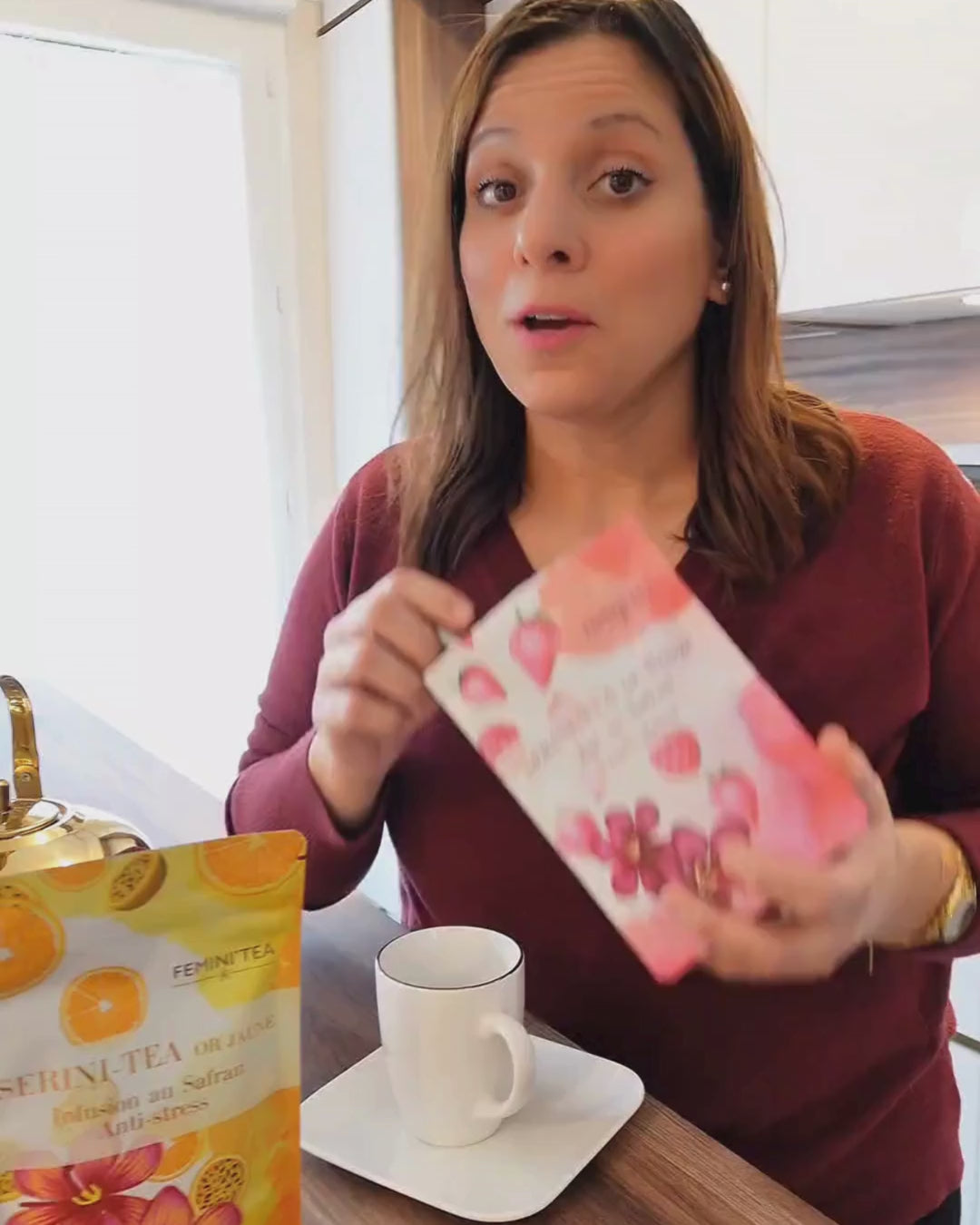 Serini’Tea  Thé au Safran Bio Anti-Stress Saveur Fraise Framboise